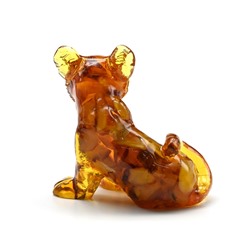 Фигурка янтарная Тигренок сидит 60*40*58мм цв.коньячный, 36,9г