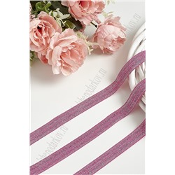 Тесьма эластичная с люрексом 1,5 см*10 ярд (SF-369-6) фукси