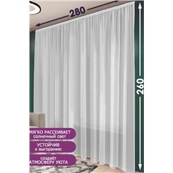 Тюль вуаль Bio-Line размер 280х260 см Белый