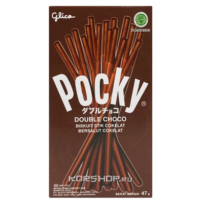 Шоколадные палочки Pocky Double Choco Glico, Таиланд, 47 г Акция
