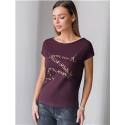 Нарядная футболка с блестящим принтом