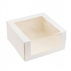 Коробка белая с окном 22*22*11 см