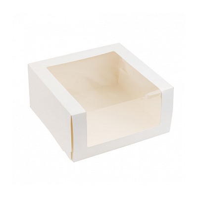 Коробка белая с окном 22*22*11 см