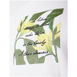 Футболка с принтом свободная эластичная из премиального хлопка