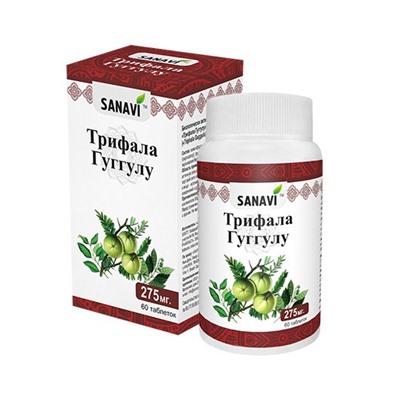 TRIPHALA GUGGULU, Sanavi (ТРИФАЛА ГУГГУЛУ, Санави), 60 таб.