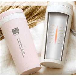 Эко-стакан из пшеничной соломы с крышкой