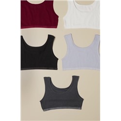 Майка-топ в рубчик для девочки 5шт. Happyfox