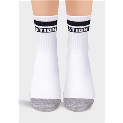 CLE Носки дет.С4278 16-18,18-20 тренд хл+эл, белый/чёрный