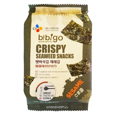 Хрустящая морская капуста (оригинальная) CJ Bibigo, Корея, 5 г Акция
