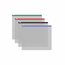 Папка-конверт на молнии EK 130*255мм 120мкм Fuzzy Clear прозр. цв. молния 50328