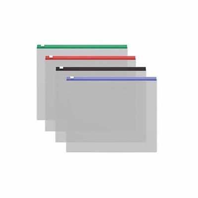 Папка-конверт на молнии EK 130*255мм 120мкм Fuzzy Clear прозр. цв. молния 50328