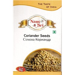 CORIANDER SEEDS, Nano Sri (СЕМЕНА КОРИАНДРА, Нано Шри), 80 г.