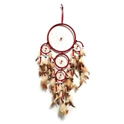 Ловушка для снов из кругов d 16 и 8см, 3 круга d 6см красная SH 210008