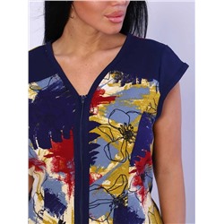 Халат женский Текс-Плюс, цвет синий желтый красный