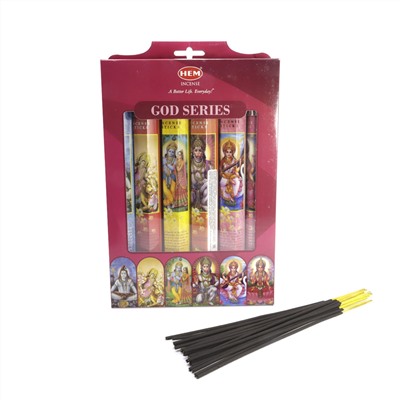 Подарочный набор GOD SERIES Incense, Hem (СЕРИЯ БОГИ Набор из шести видов благовоний по 20 палочек, Хем), 1 уп.