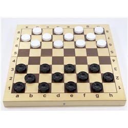 Игра настольная «Шашки» (пластиковые фишки в деревянной упаковке)
