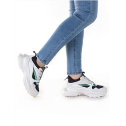 DMG11-2 WHITE/GREEN Кроссовки женские (нат.кожа, нат.замша, текстиль) размер 38