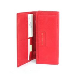 Кошелек женский натуральная кожа Cossroll-2204-217-1,  защелка снаружи,  7отд,  8карм,  красный 251852