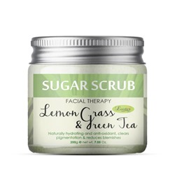 LEMON GRASS & GREEN TEA Sugar Scrub, Luster (ЛЕМОНГРАСС И ЗЕЛЁНЫЙ ЧАЙ сахарный скраб для лица, Ластер), 200 г.