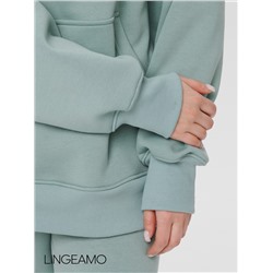 Женский худи оверсайз из футера с начесом Lingeamo мятный ВК-24 (25)