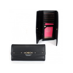 Кошелек женский искусственная кожа ForeverYoung-6901-103,  4отд,  11карм,  черный 243371