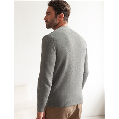 Джемпер фактурной вязки из хлопка с нейлоном