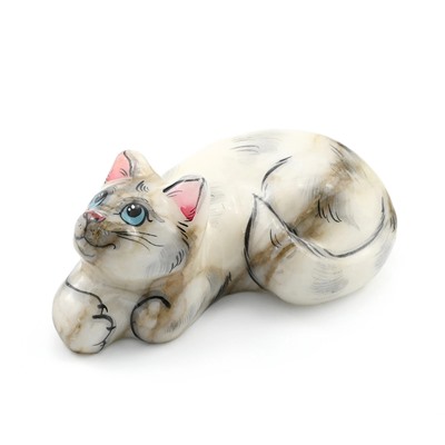 Скульптура из ангидрита "Кошка" 105*63*40мм