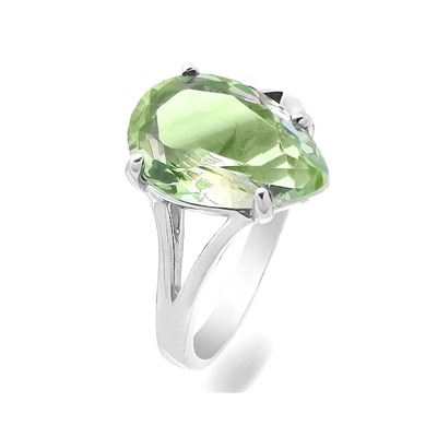 Кольцо из серебра празиолит кварц, Ю-100М45