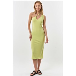 Платье прилегающего силуэта из трикотажа салатовое