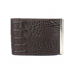 Зажим для купюр Croco-зк-300 (карм на мелочи,  2 кнопки)  натуральная кожа коричневый кайман (62)  213082