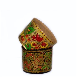 Форма бумаж. кулич (300 гр) Хохлома (110/85 мм) (УПАКОВКА136ШТ)  ЦЕНА ЗА УПАКОВКУ!