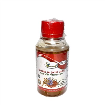 FLAXSEED OIL Extra Virgin, Karmeshu (ЛЬНЯНОЕ МАСЛО первого отжима, Кармешу), 100 мл.