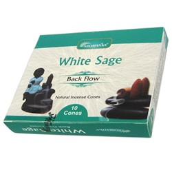 WHITE SAGE Back Flow, Aromatika (БЕЛЫЙ ШАЛФЕЙ стелющийся дым, Ароматика), 10 конусов.