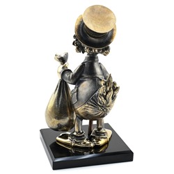 Статуэтка из бронзы "Скрудж" на подставке из долерита 100*100*188мм