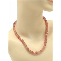 Бусы из кальцита шарик гр.8мм цв.клубничный, 48см
