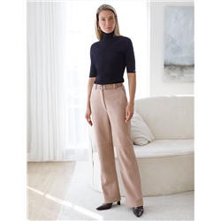 Водолазка тонкой вязки в рубчик из хлопка с нейлоном