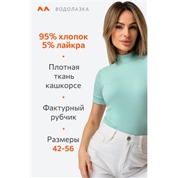 Женская водолазка в рубчик с коротким рукавом Happyfox
