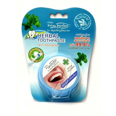 PRIM PERFECT Herbal Toothpaste, Saffron Laboratories (ПРИМ ПЕРФЕКТ растительная зубная паста), блистер 25 г. - СРОК ГОДНОСТИ ДО 25 ИЮНЯ 2025 ГОДА