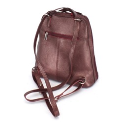 Сумка женская натуральная кожа Калита-88104-125 (рюкзак),  1отд,  2внут+2внеш карм,  бордо флотер металлик (125)  245242
