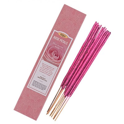 ROSE PETALS Flora Incense Sticks, AASHA, SYNAA (Ароматические палочки ЛЕПЕСТКИ РОЗЫ, ААША, СИНАЯ), 10 палочек.