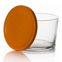 Банка малая БЕЙЗИК 220 мл с оранжевой крышкой 42230SLBOR