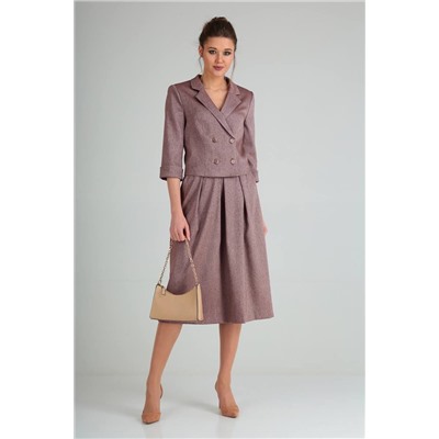 Viola Style 2655-2 бордовый_меланж, Юбка,  Жакет