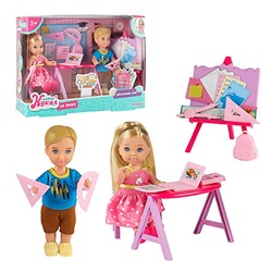 Игроленд. Набор кукол "На уроке" с аксессуарами, 12 предметов, 11,5см 267-857