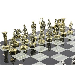 Шахматы подарочные с металлическими фигурами "Римляне", 350*350мм