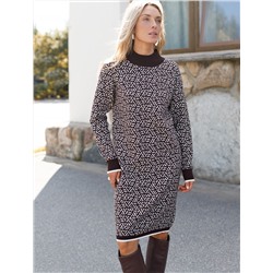 Платье жаккардовой вязки с кашемиром