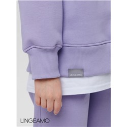 Женский свитшот оверсайз из футера с начесом Lingeamo сиреневый ВК-23 (32)