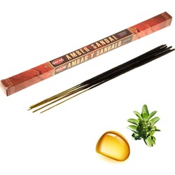 Hem Incense Sticks AMBER-SANDAL (Благовония АМБЕР - САНДАЛ, Хем), уп. 8 палочек.