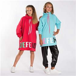 1038 крас Платье-туника для девочек (134-158)