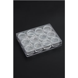 Пластиковые баночки в коробочке 12,6*9,6*2,1 см (12 баночек) SF-3360