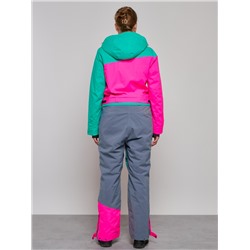 Горнолыжный комбинезон женский зимний зеленого цвета 2327Z